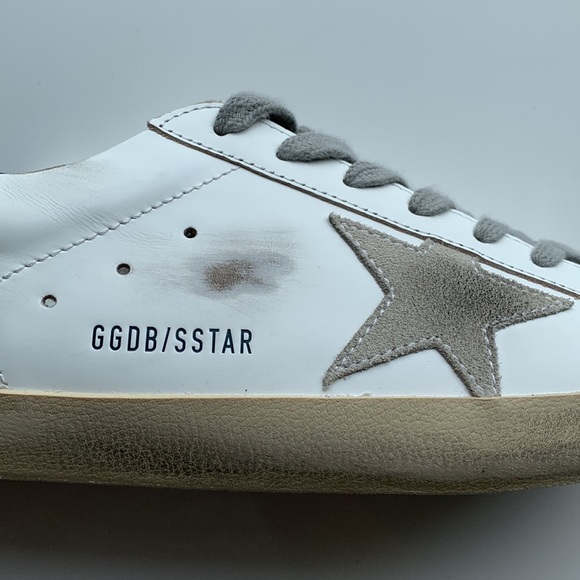 Golden Goose | White & Dark Blue SuperStar low top Leather Sneaker - Picture 10 of 13